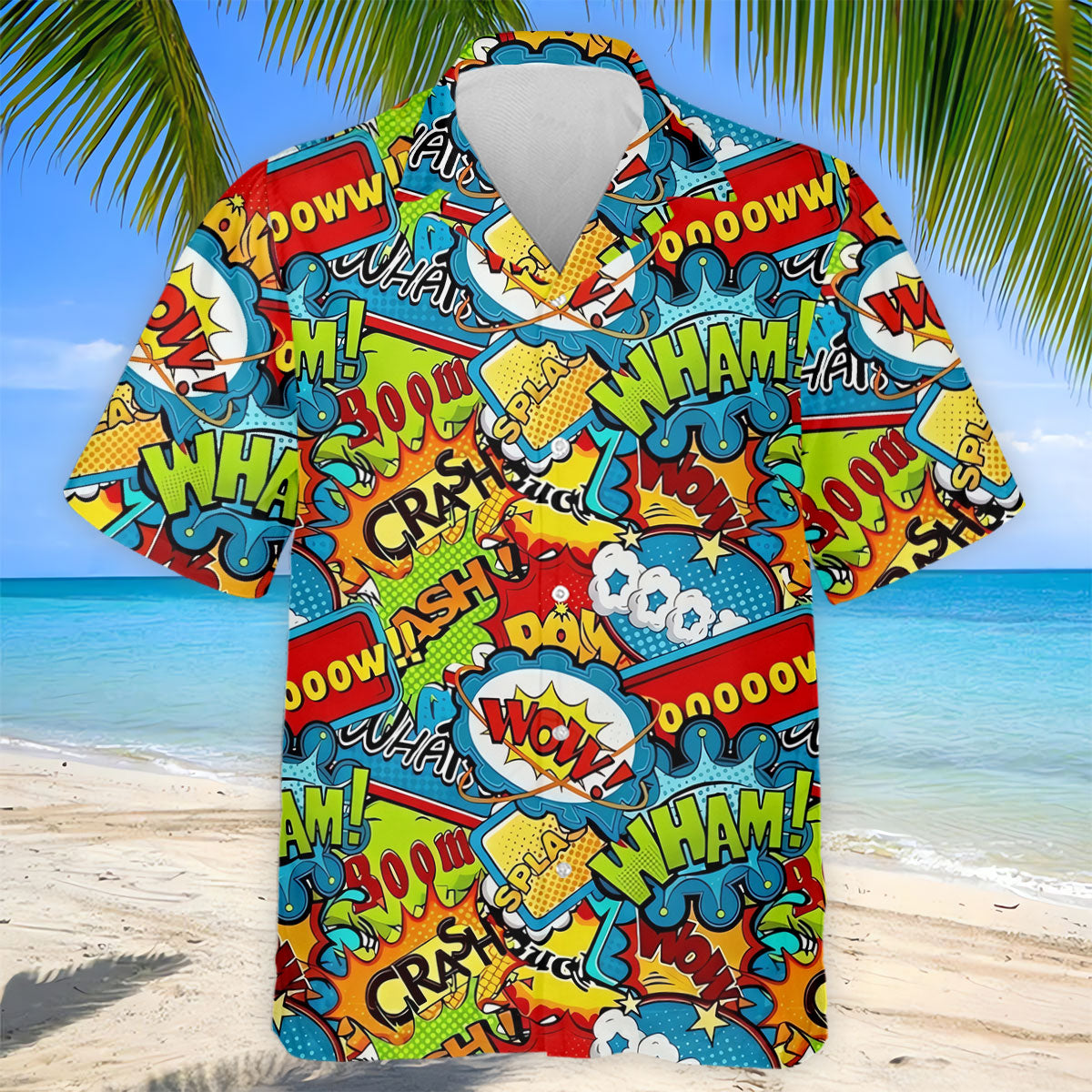 Funny Comic Pop Art Hawaiian Golf Shirt, Mens Golf Shirts, Golf Apparel For Men