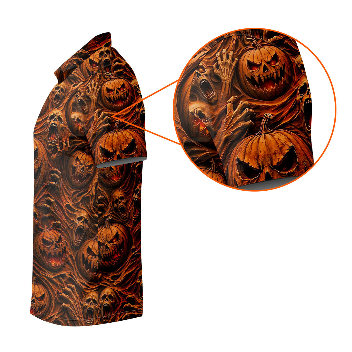 Halloween Evil Pumpkin Ghost Horror Character Polo Shirt, Golf Polo, Mens Golf Shirts