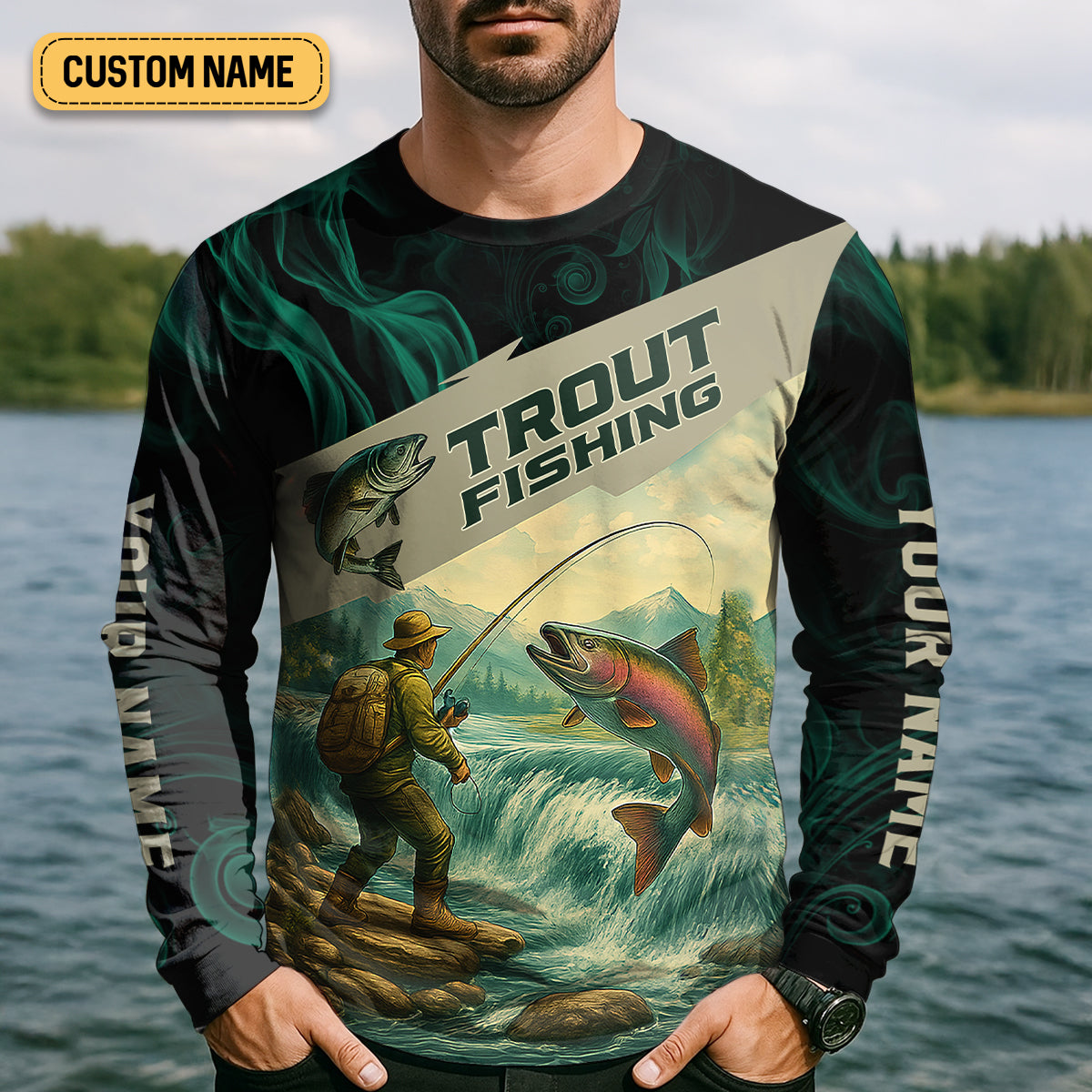 Rainbow Trout Fishing SPF Shirt For Men, Gift For Fisherman, Fishing Shirts For Men