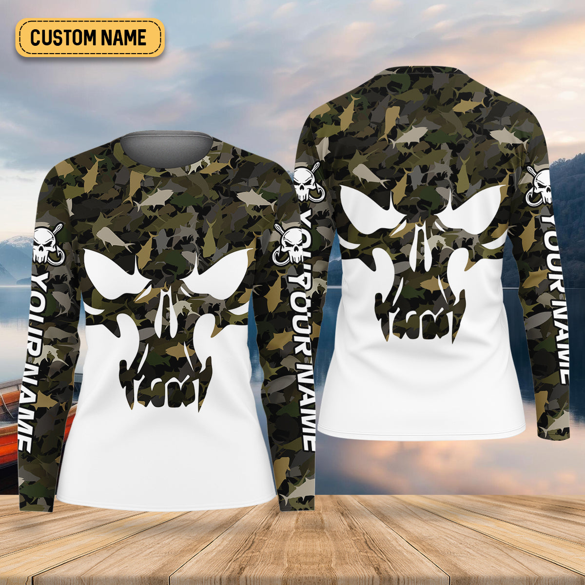 Deep Ocean Fishing Women SPF Shirt, Camouflage Fishing Shirts, Fishing Gift For Fisherwomen