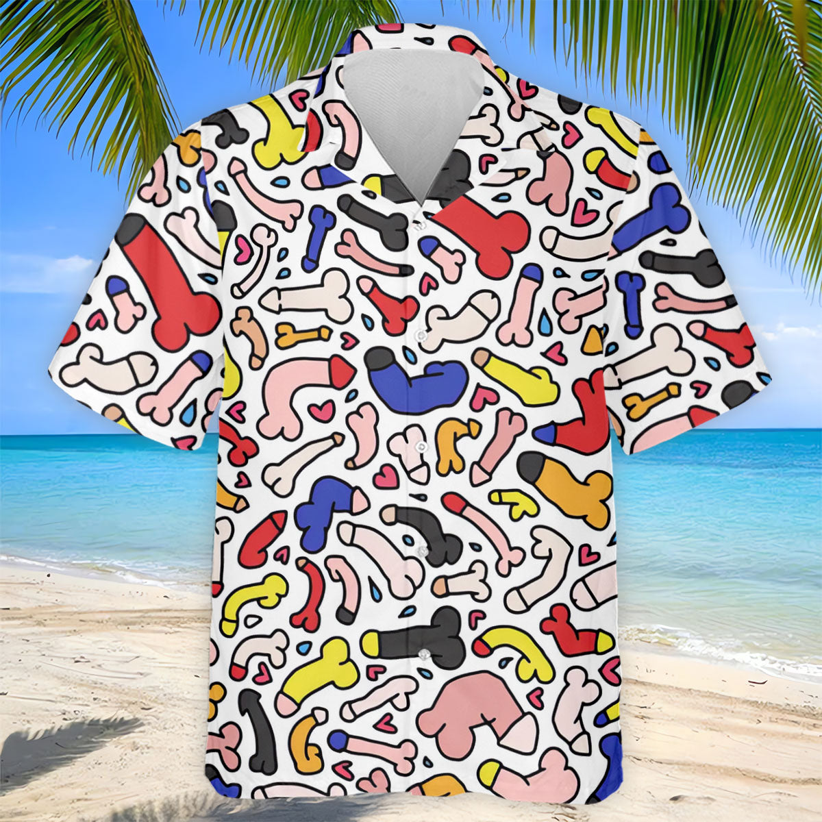 Funny Colorful Adult Doodle Pattern Polo Shirt, Mens Golf Polo, Golf Shirts For Men