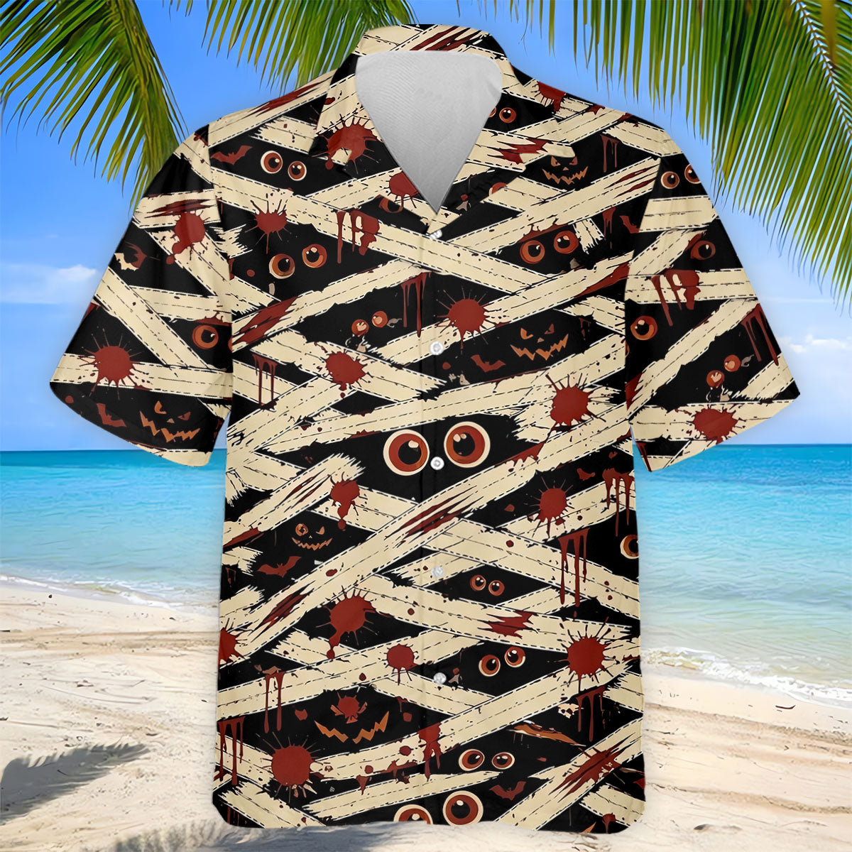Mummy Horror Character Halloween Golf Polo Shirt, Golf Outfit For Men, Mens Golf Polo