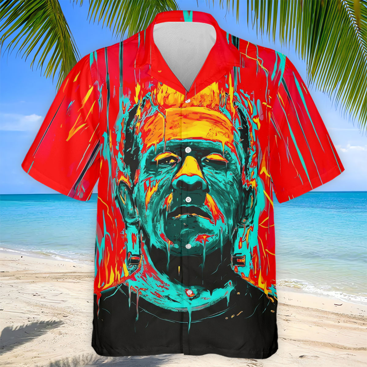 Colorful Horror Character Halloween Polo Shirt, Mens Golf Polo, Golf Shirts For Men