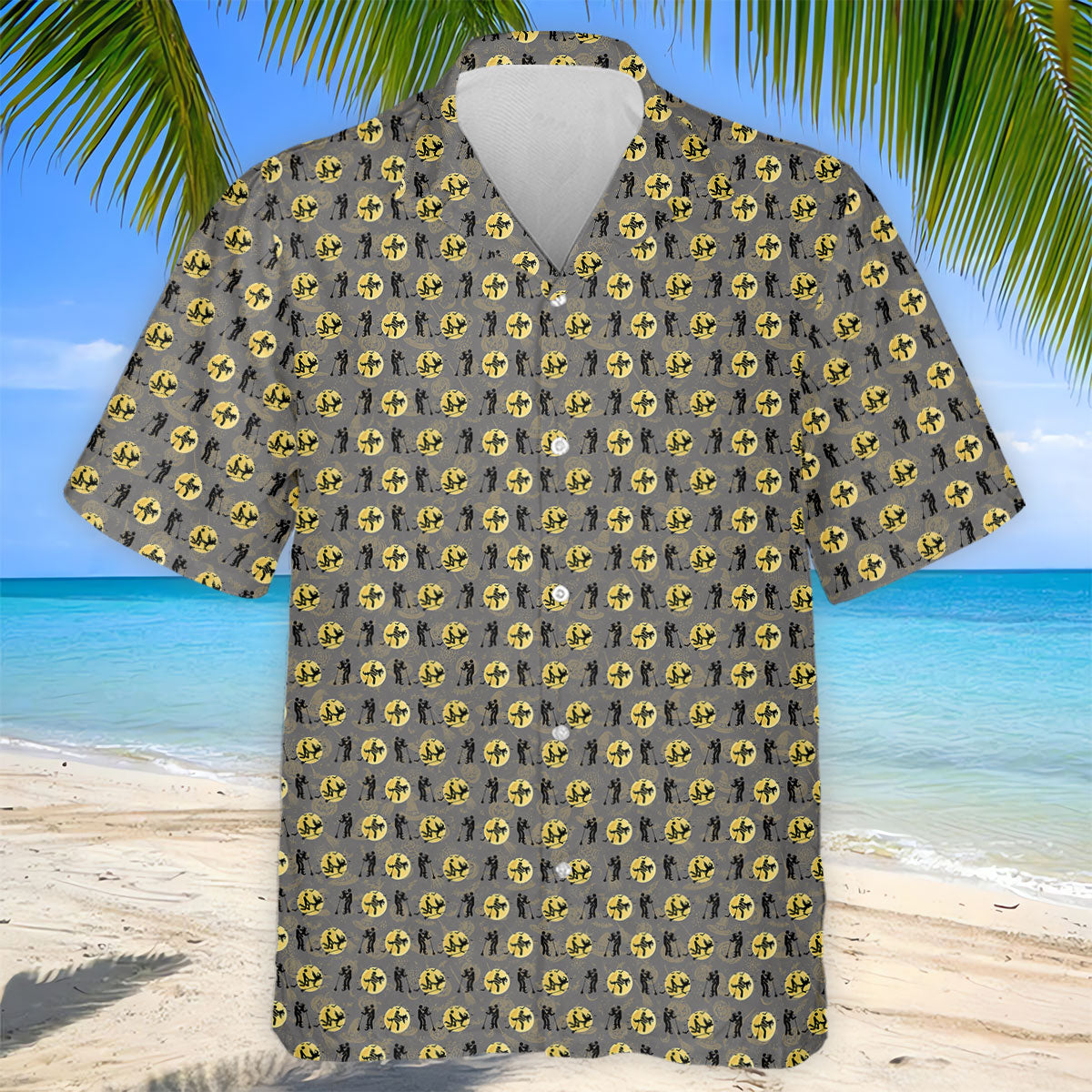Halloween Horror Character Golf Pattern Polo Shirt, Men's Golf Shirt, Mens Golf Apparel