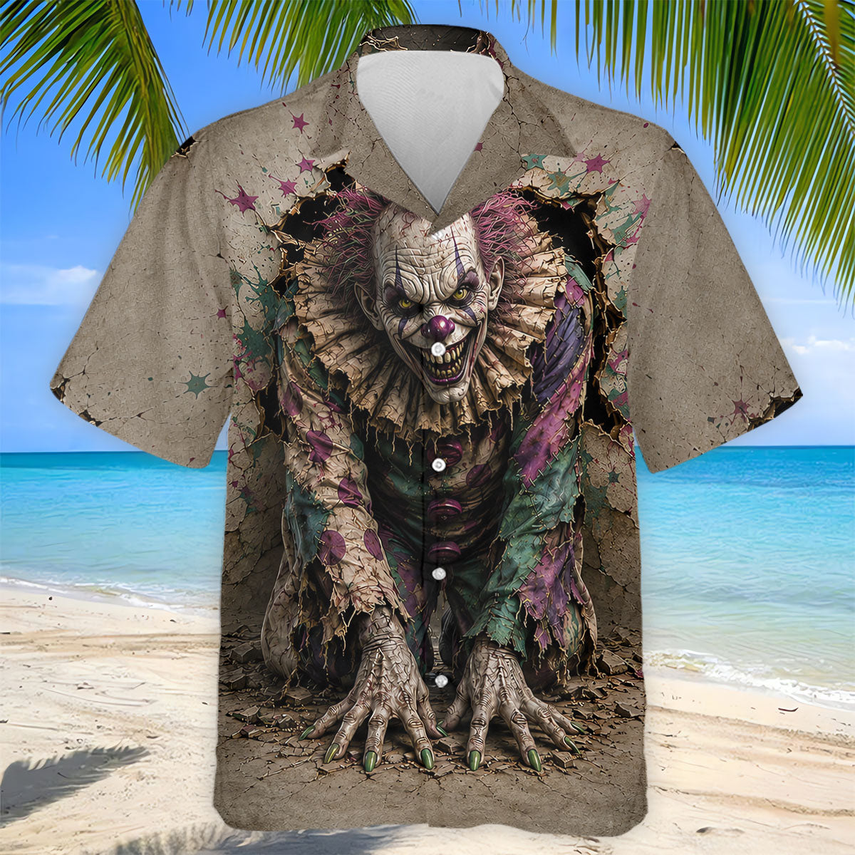 Halloween Purple Horror Character Golf Shirt, Golf Apparel For Men, Printed Golf Shirts