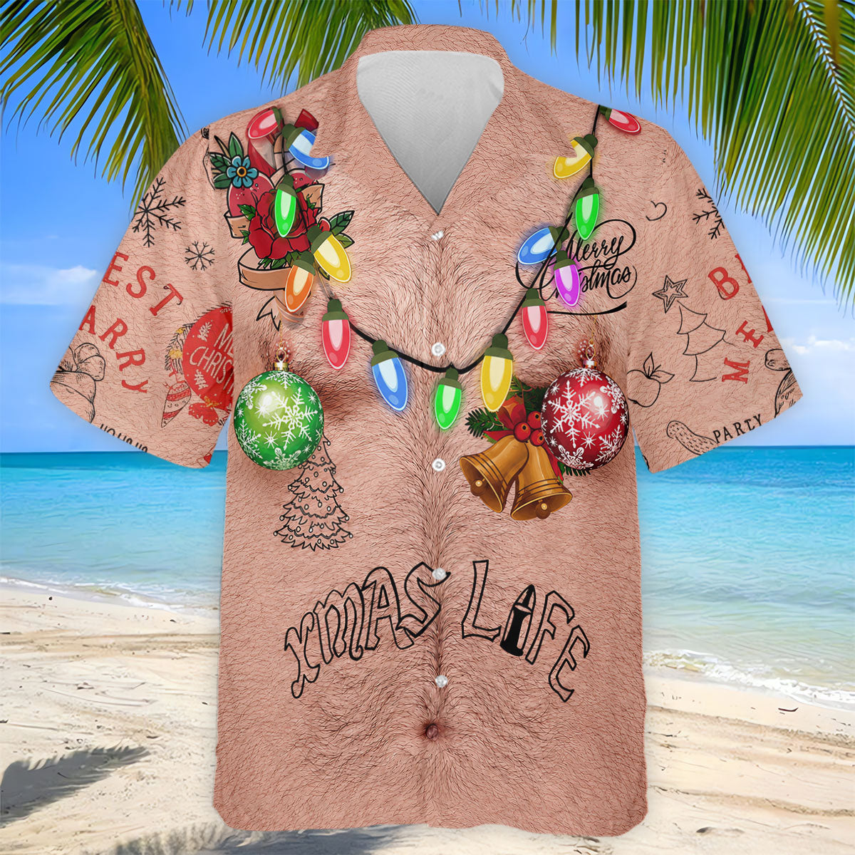Funny Xmas Life Christmas Lights Body Golf Shirt, Ugly Christmas Shirt, Christmas Golf Shirt