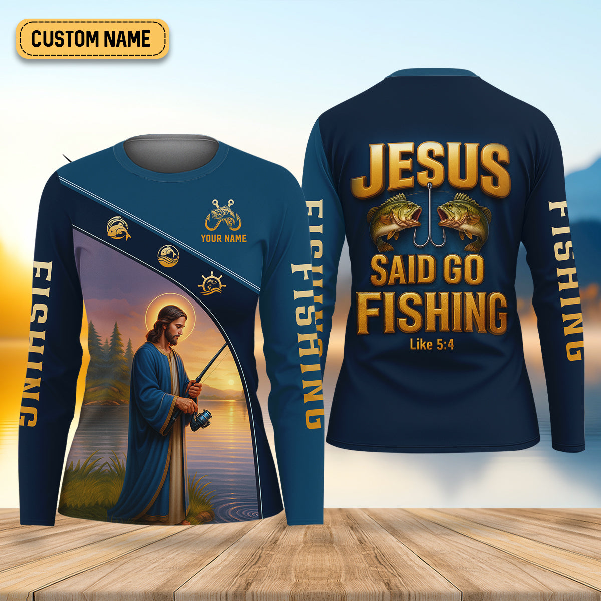 Jesus Said Go Fishing Funny Fishing Shirt, Christian Fishing Women SPF Shirt, Female Fishing Shirts