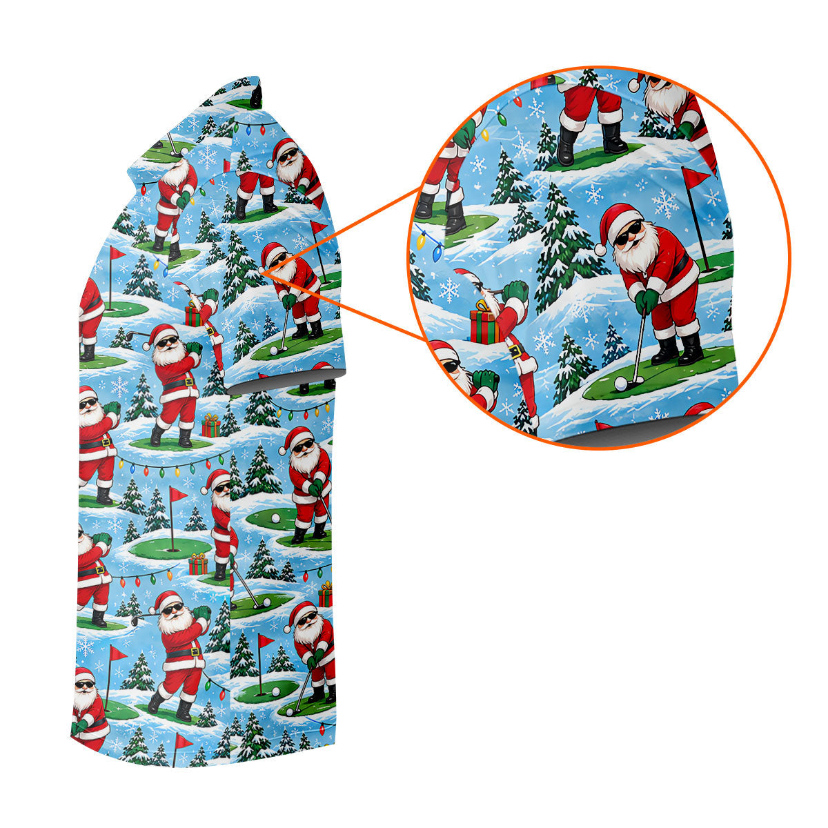 Santa Playing Golf In Snow Christmas Golf Shirt, Womens Golf Tops, Ladies Golf Shirts