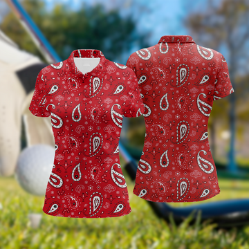 Paisley Bandana Womens Golf Polo ShirtCustom Ladies Golf Shirt