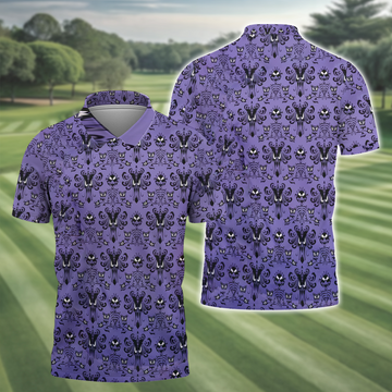 Haunted Mansion Hitchhiking Ghosts Men's Golf Polo ShirtGolfing Apparel, Mens Golf Gift