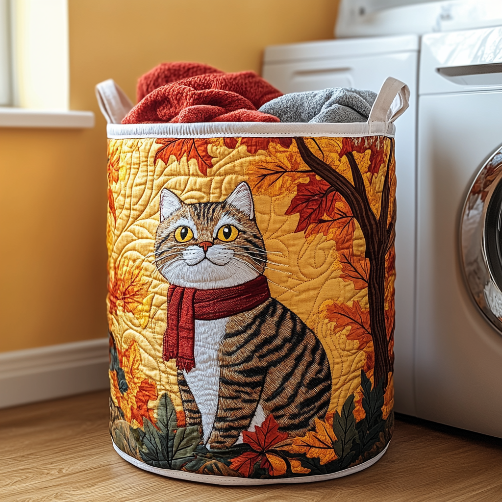 Autumn Cat Laundry Basket Laundry Gifts, Housewarming Gift Ideas, Mother's Day Gifts