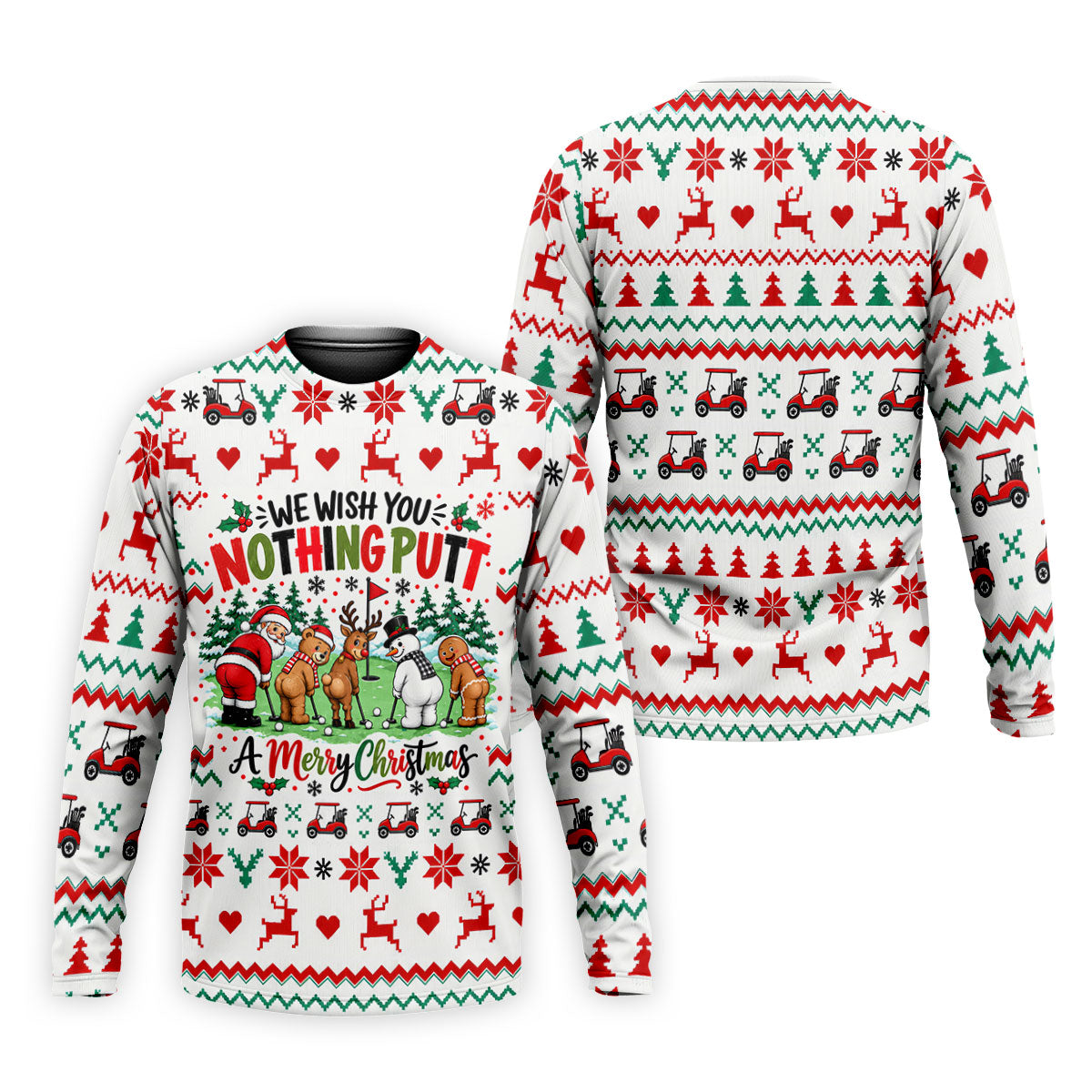 We Wish You Nothing Putt Christmas Golf Shirt, Golf Shirts For Men, Mens Golf Shirts