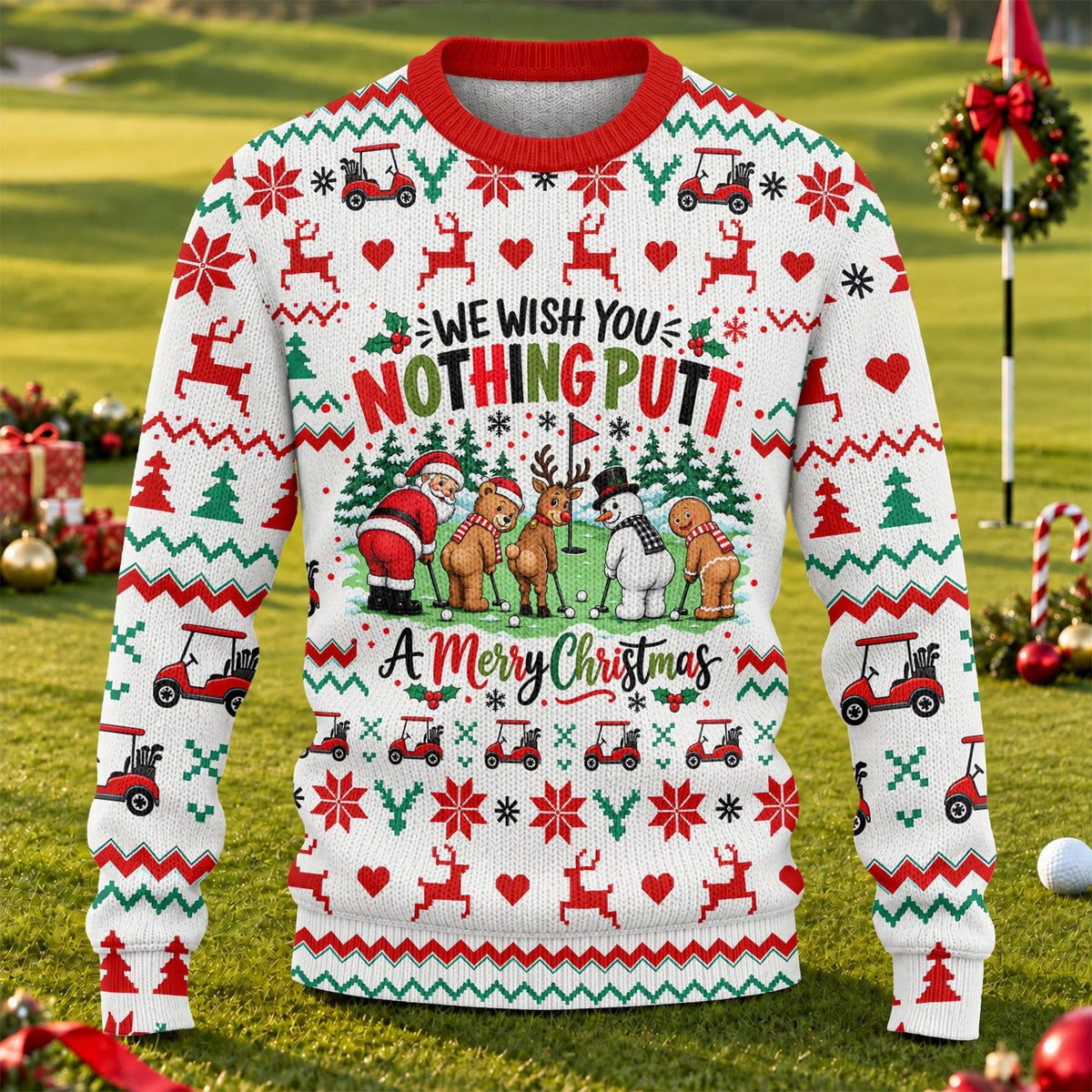 We Wish You Nothing Putt Ugly Christmas Sweater, Christmas Gifts, Christmas Golf Gift