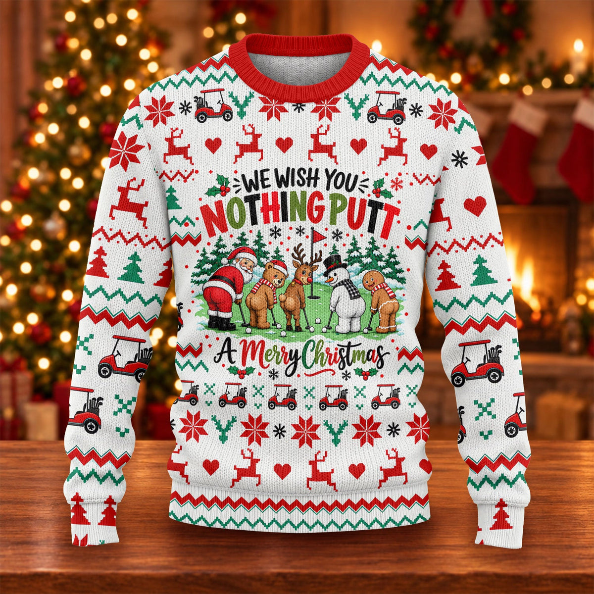 We Wish You Nothing Putt Ugly Christmas Sweater, Christmas Gifts, Christmas Golf Gift