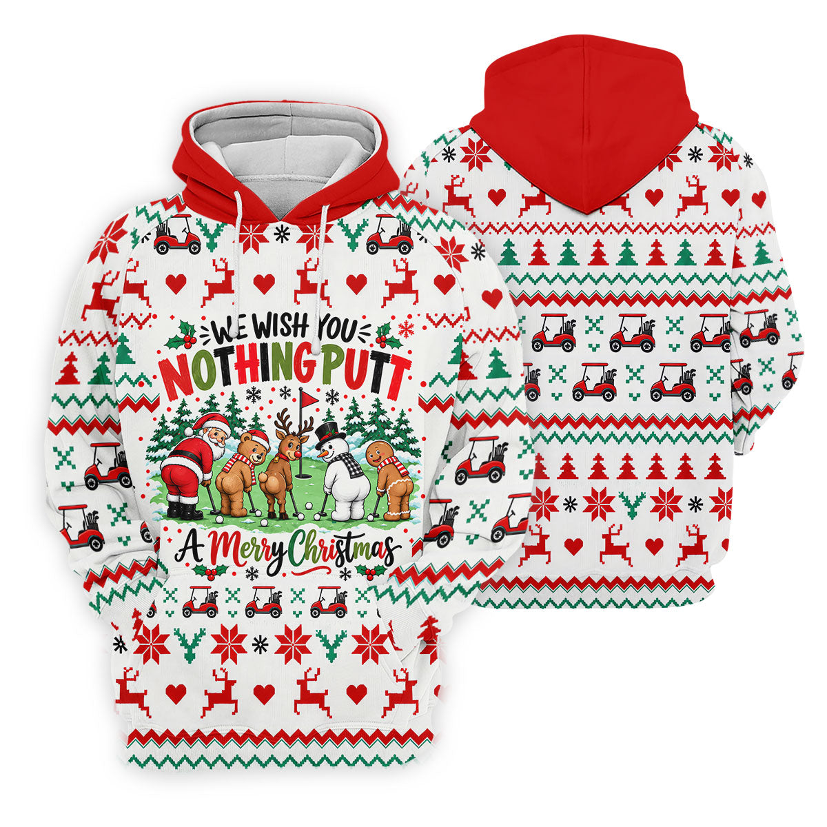 We Wish You Nothing Putt Christmas Golf Shirt, Womens Golf Clothing, Ladies Golf Tops