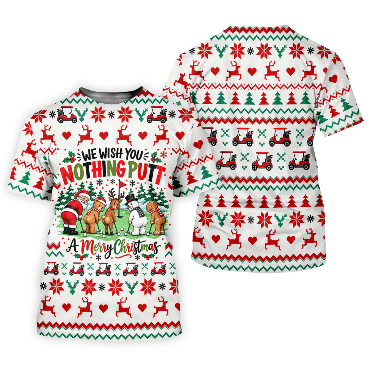 We Wish You Nothing Putt Christmas Golf Shirt, Womens Golf Clothing, Ladies Golf Tops