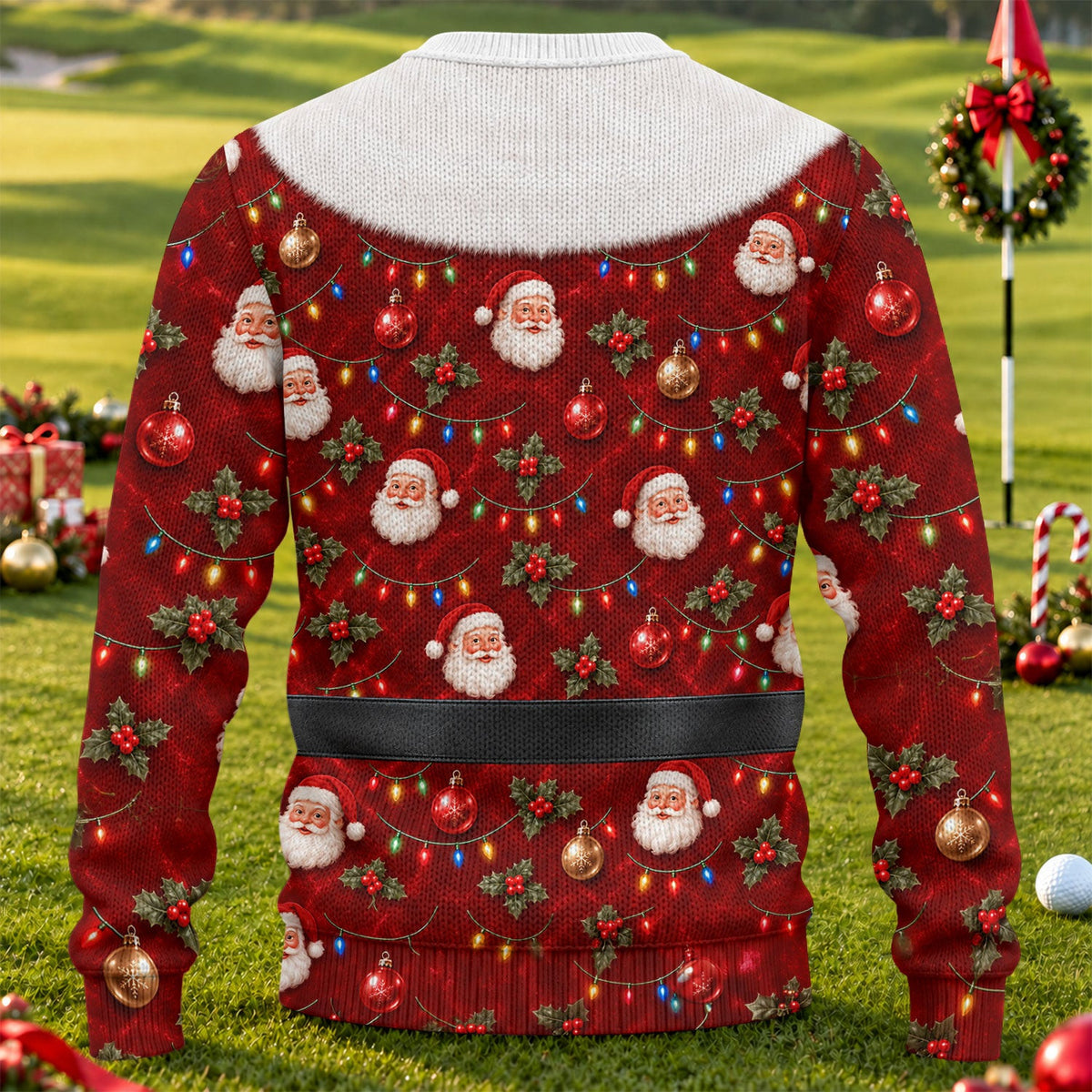 Santa Lace Up Corset Ugly Christmas Sweater, Christmas Golf Gift, Golf Lover Gifts