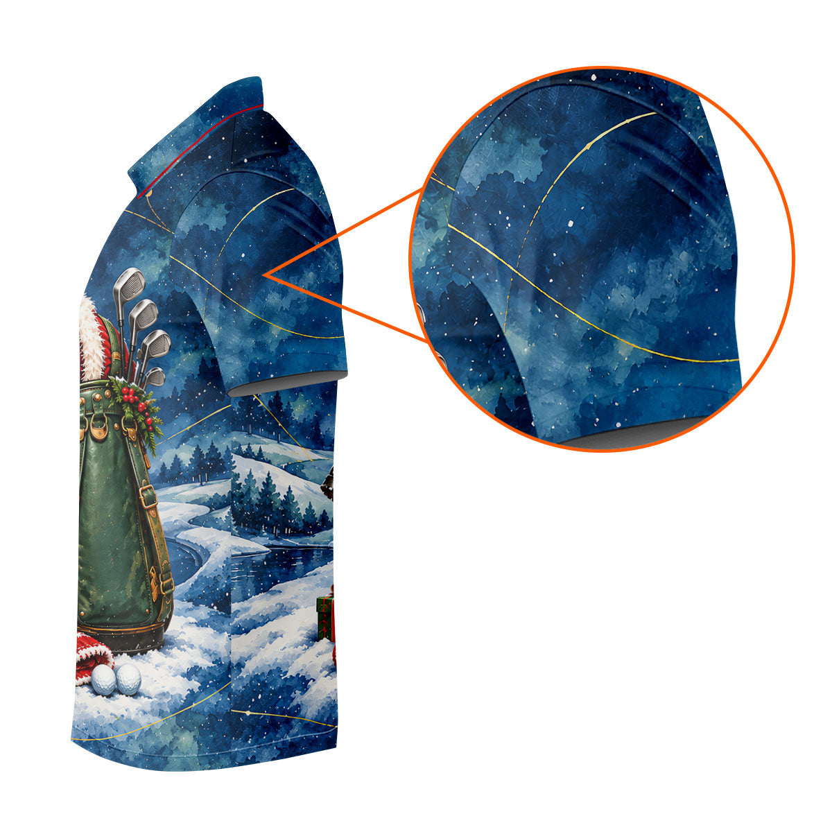 Blue Santa Diving Golf Bag Christmas Golf Shirt, Mens Golf Apparel, Mens Golf Shirts