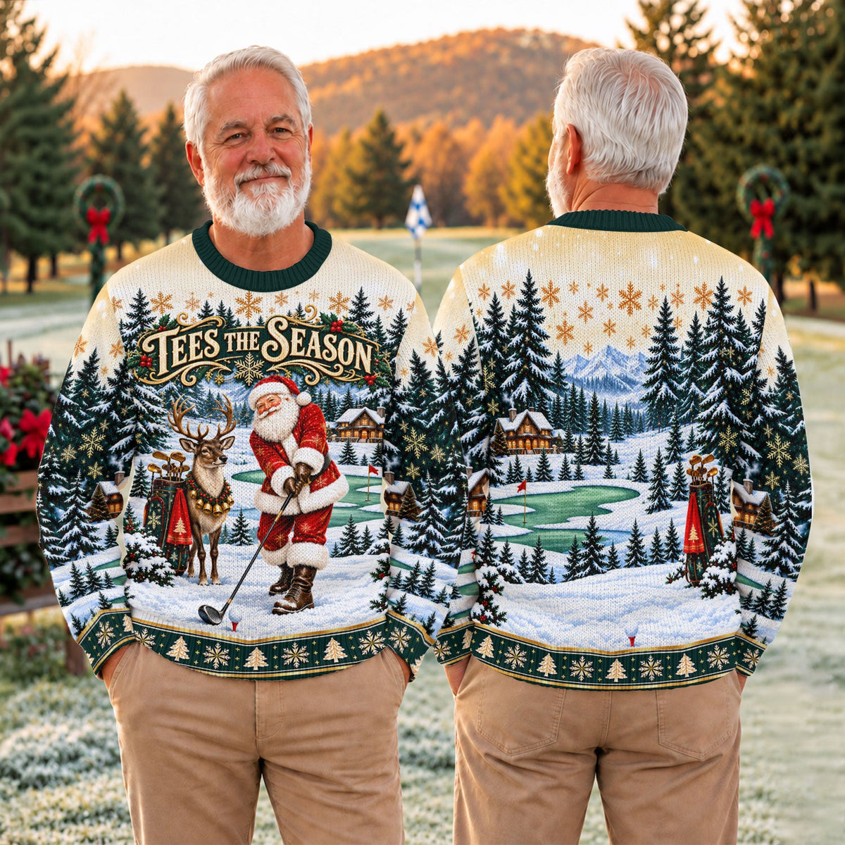 Tees The Season Santa Ugly Christmas Sweater, Funny Xmas Gift, Funny Holiday Sweater