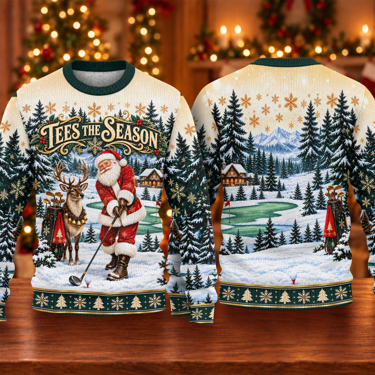 Tees The Season Santa Ugly Christmas Sweater, Funny Xmas Gift, Funny Holiday Sweater