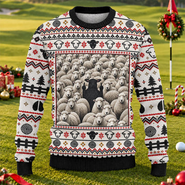 Black Sheep Fair Isle Ugly Christmas Sweater, Funny Christmas Outfit, Christmas Gifts