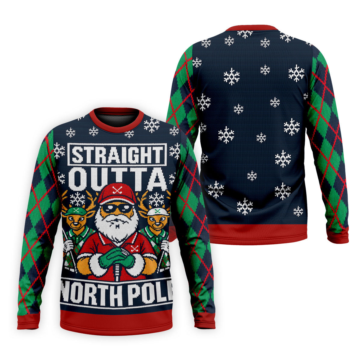 Straight Outta North Pole Christmas Golf Shirt, Mens Golf Apparel, Mens Golf Clothing