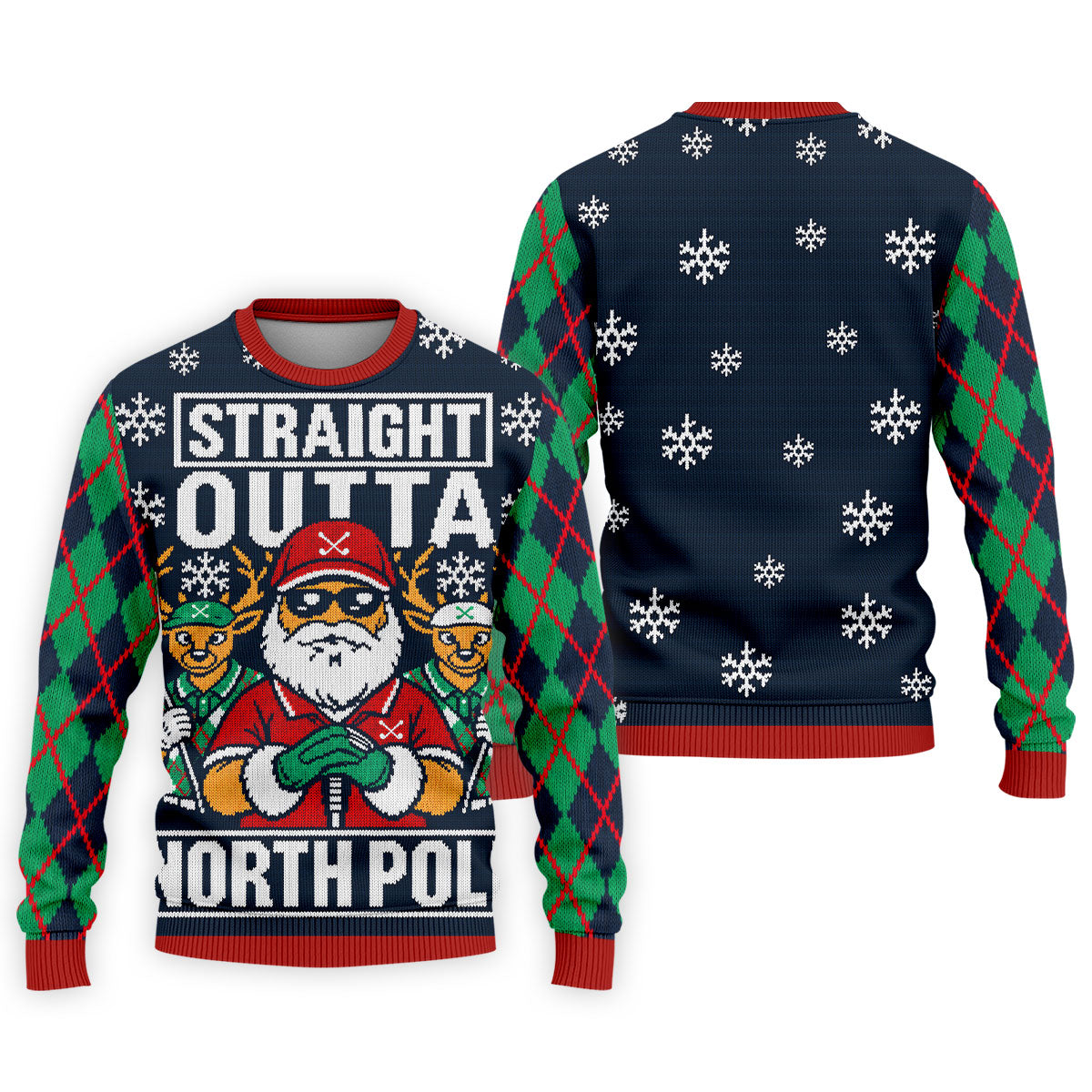 Straight Outta North Pole Christmas Golf Shirt, Mens Golf Apparel, Mens Golf Clothing