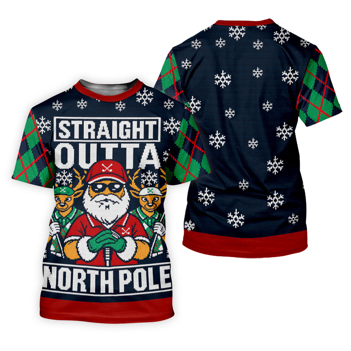Straight Outta North Pole Christmas Golf Shirt, Mens Golf Apparel, Mens Golf Clothing