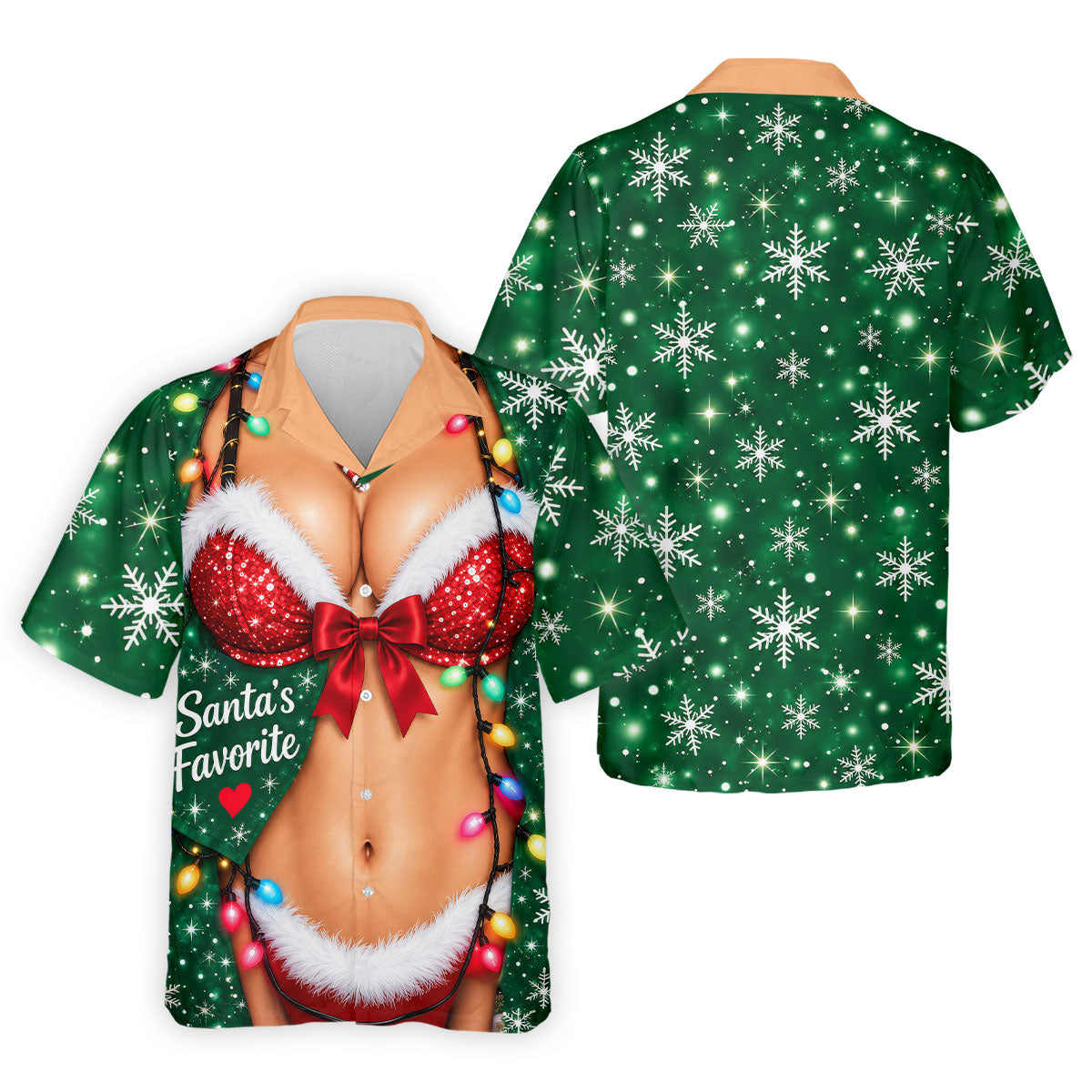 Santa's Favorite Bikini Christmas Golf Shirt, Golf Gifts For Men, Golf Polo For Men