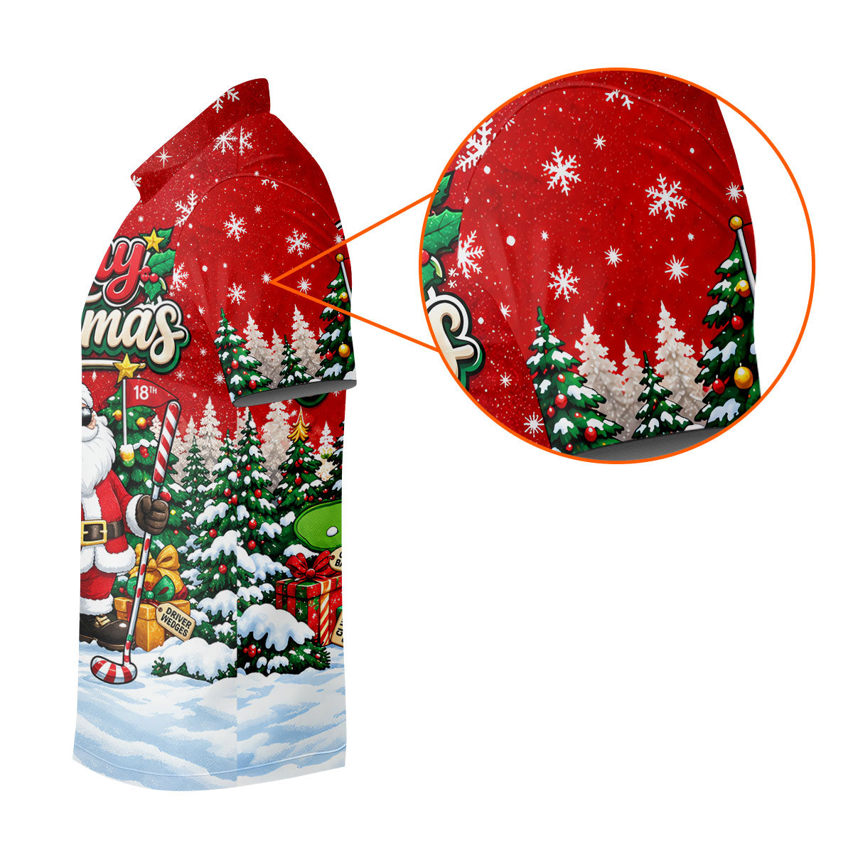 Retro Merry Christmas Script Christmas Golf Shirt, Mens Golf Polo, Mens Golf Shirts