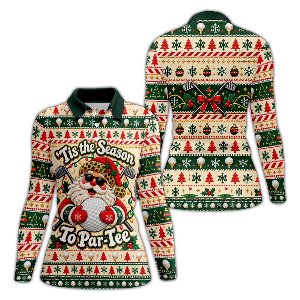 Tis The Season To Par-Tee Christmas Golf Shirt, Womens Golf Tops, Ladies Golf Shirts