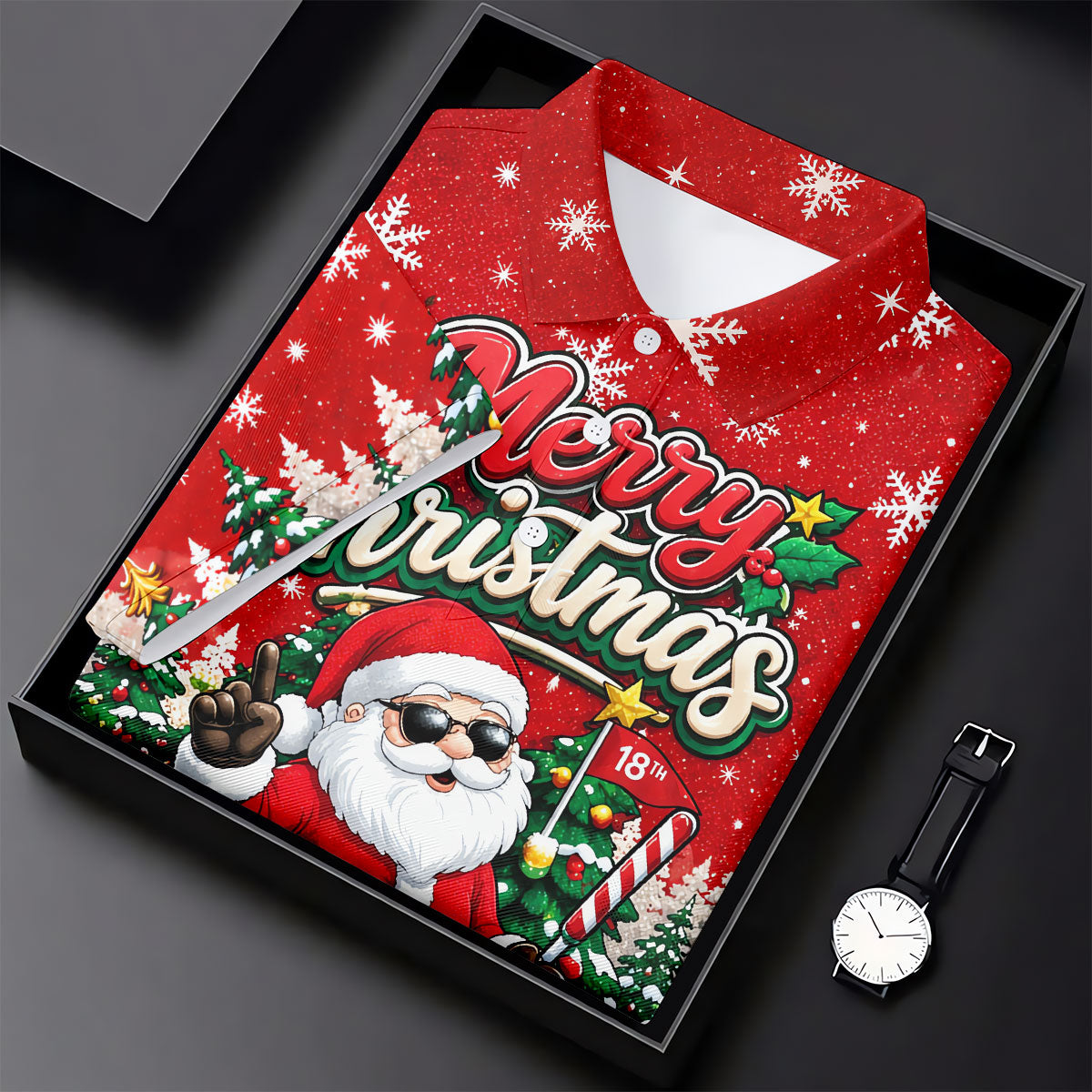 Retro Merry Christmas Script Christmas Golf Shirt, Womens Golf Tops, Ladies Golf Tops