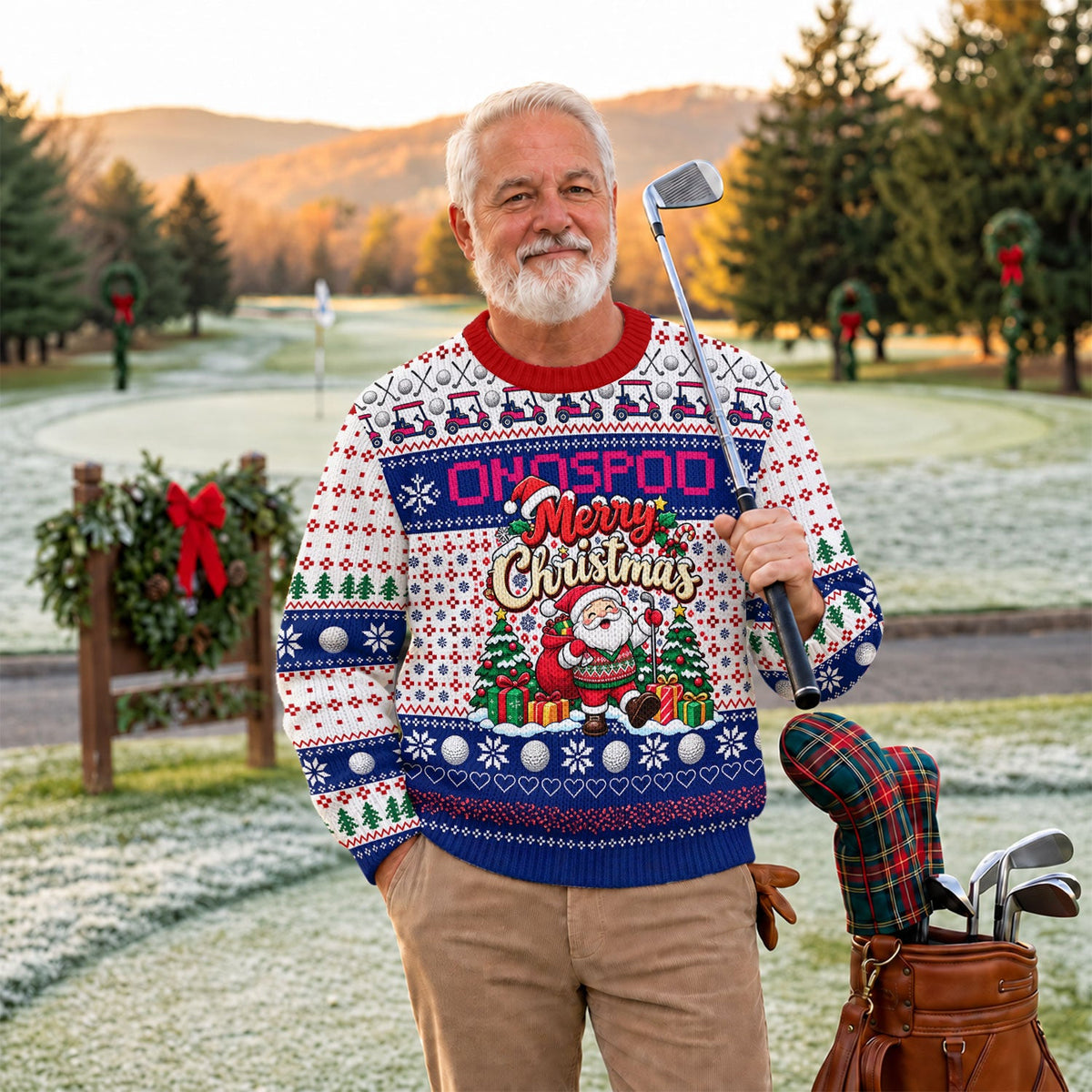 Ugly Christmas Sweater Santa Golf Balls, Ugly Sweater Party, Funny Christmas Outfit