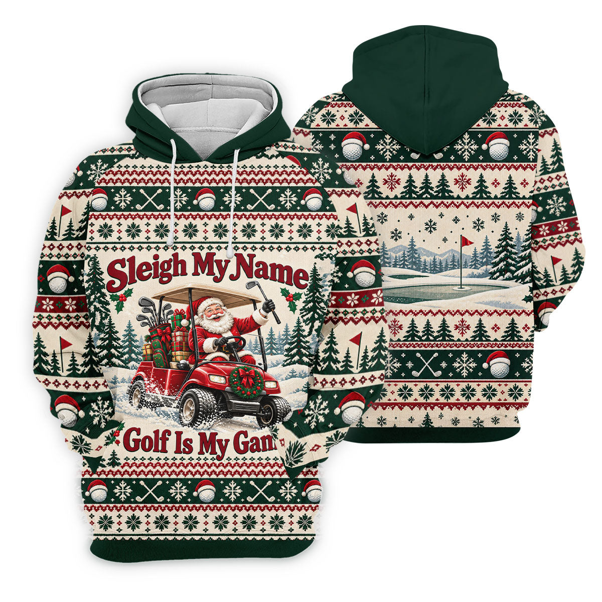 Sleigh My Name Golf Cart Christmas Golf Shirt, Womens Golf Tops, Womens Golf Apparel