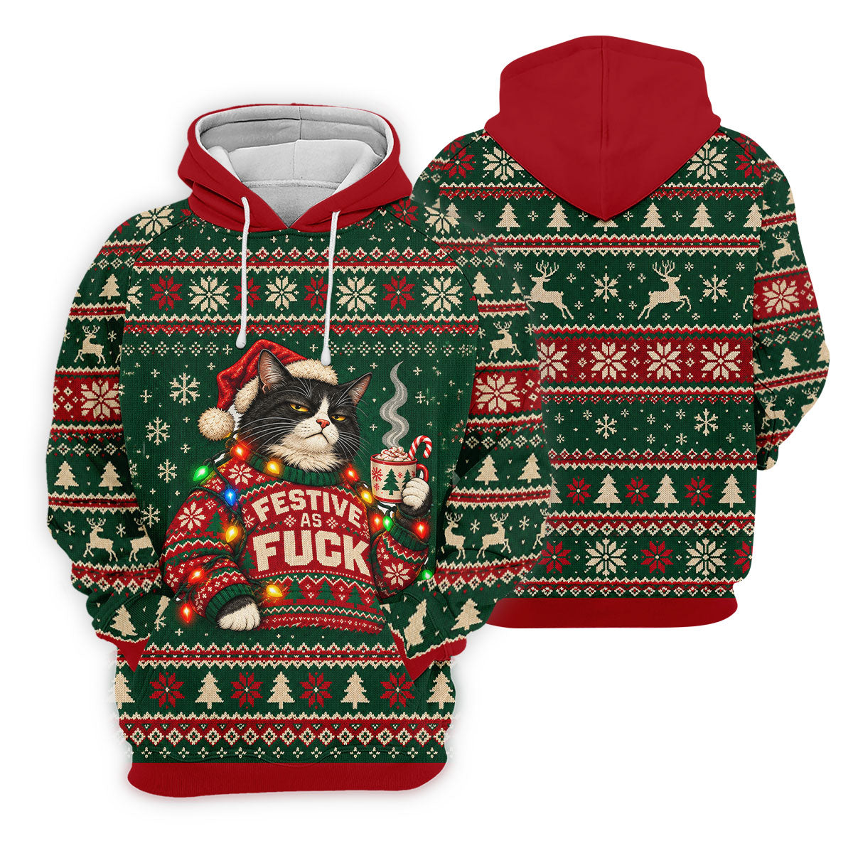 Festive Cat Lights Christmas Golf Shirt, Womens Golf Tops, Golf Shirts For Women
