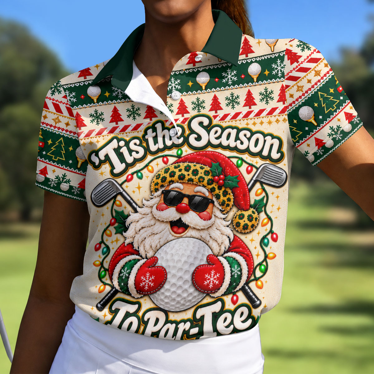 Tis The Season To Par-Tee Christmas Golf Shirt, Womens Golf Tops, Ladies Golf Shirts