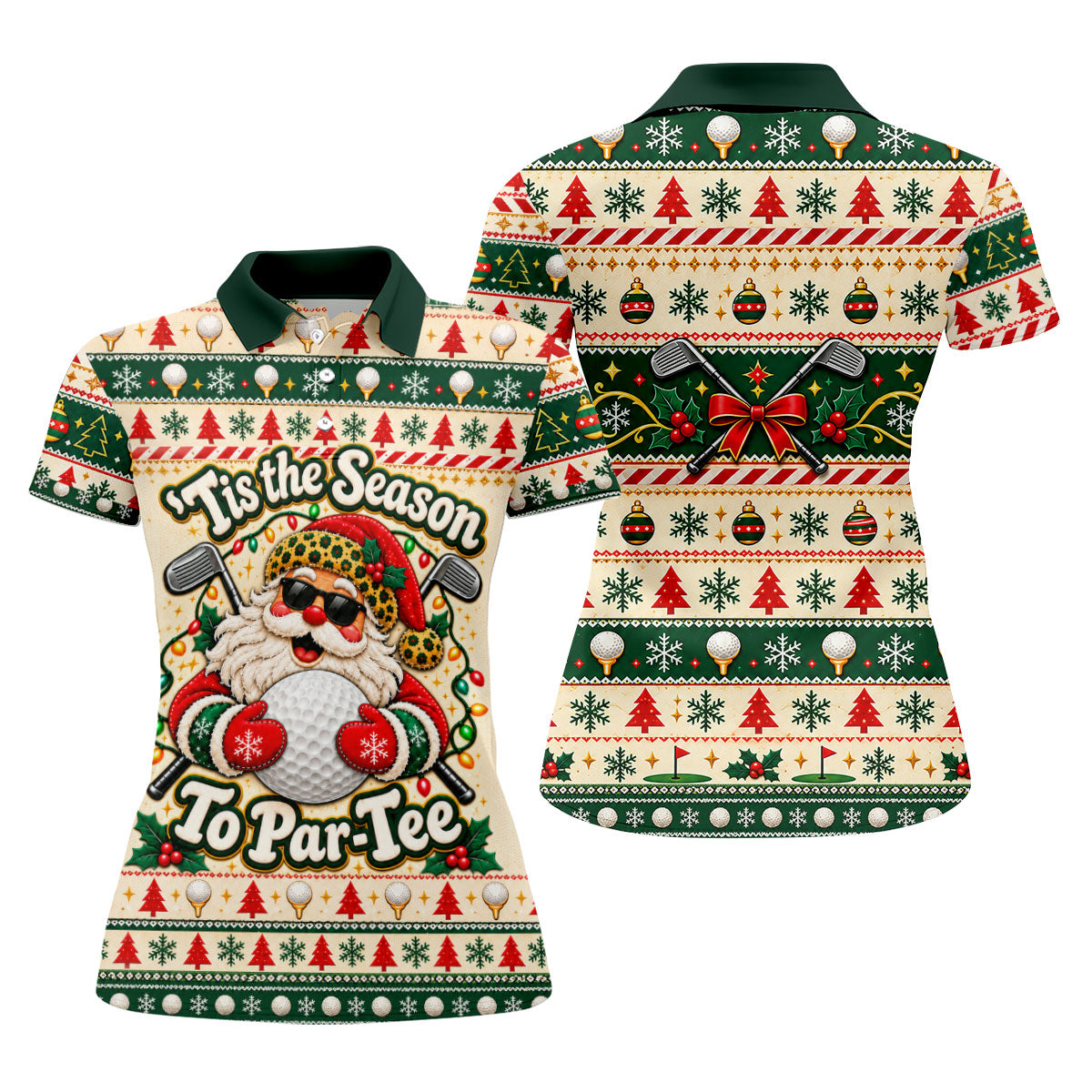 Tis The Season To Par-Tee Christmas Golf Shirt, Womens Golf Tops, Ladies Golf Shirts