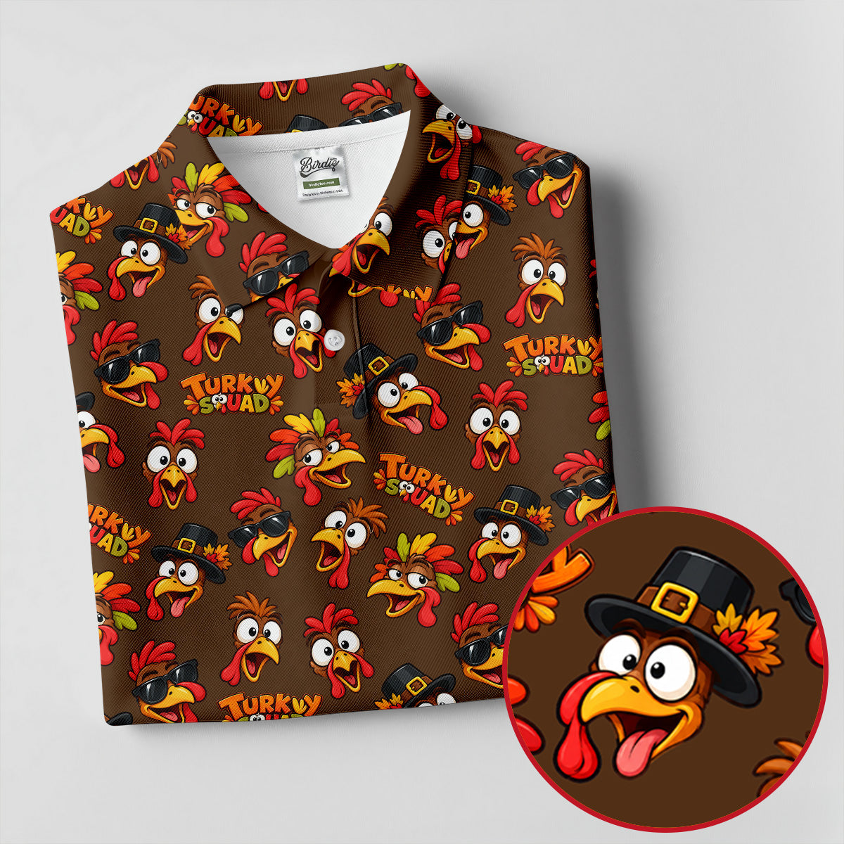 Thanksgiving Turkey Squad Golf Shirt, Womens Golf Apparel, Golf Shirts For Women