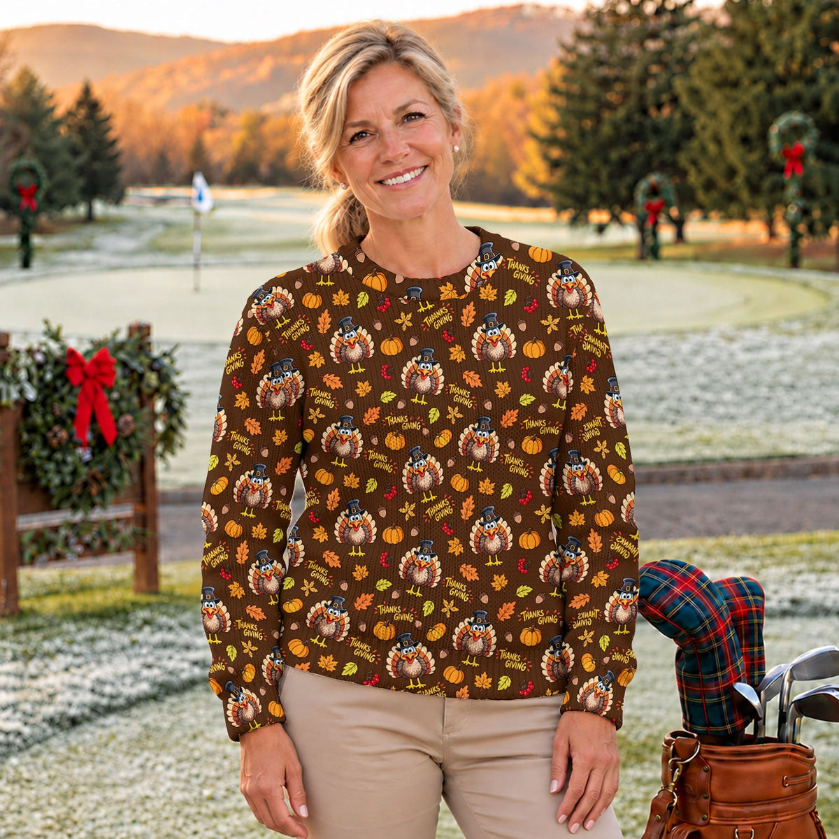 Ugly Christmas Sweater Thanksgiving Thanks Giving, Golf Lover Gifts, Funny Xmas Gift
