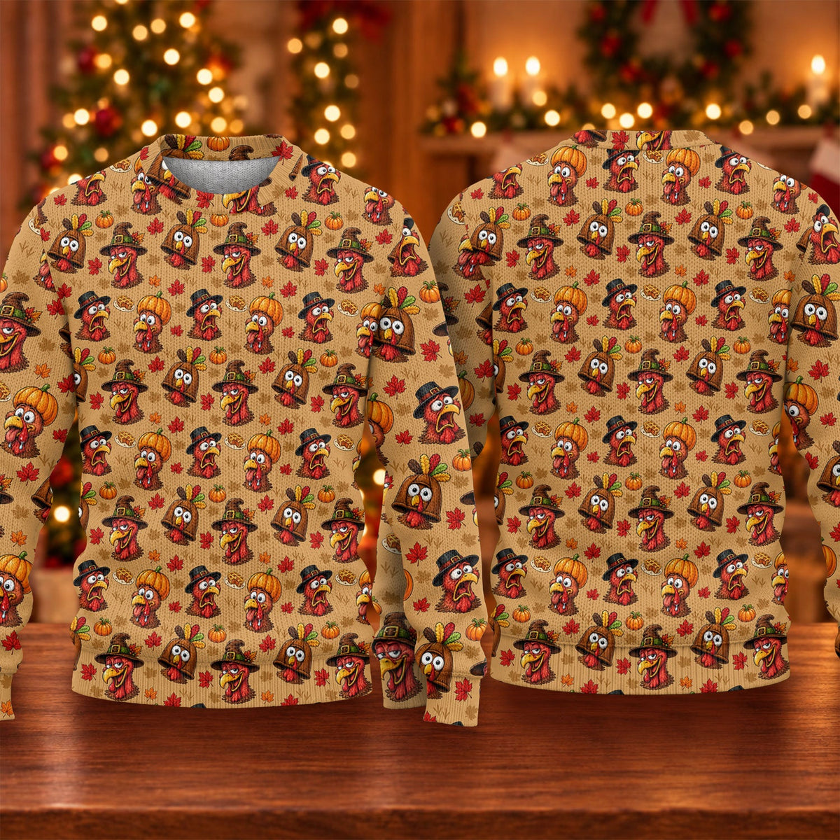 Ugly Christmas Sweater Thanksgiving Pilgrim Turkey, Funny Xmas Gift, Christmas Gifts