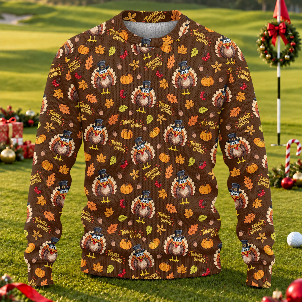 Ugly Christmas Sweater Thanksgiving Thanks Giving, Golf Lover Gifts, Funny Xmas Gift