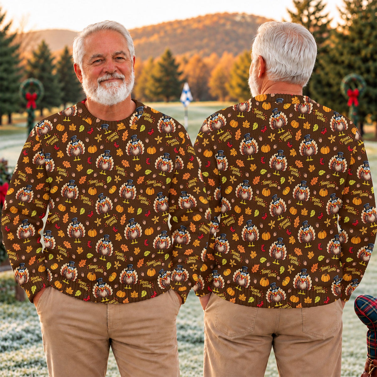 Ugly Christmas Sweater Thanksgiving Thanks Giving, Golf Lover Gifts, Funny Xmas Gift