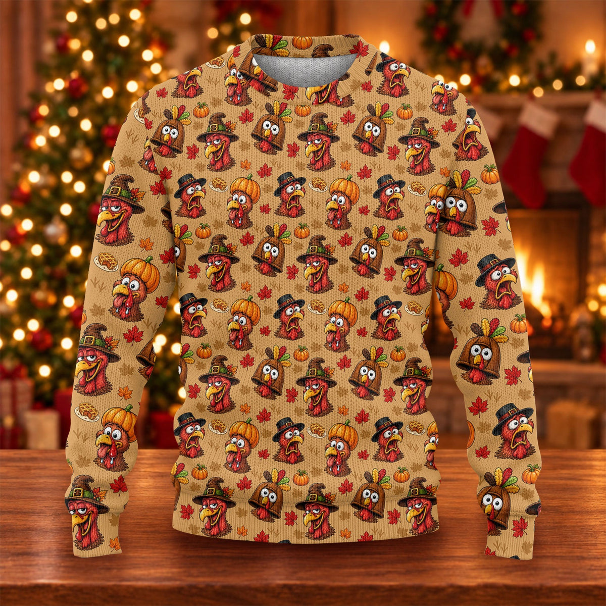 Ugly Christmas Sweater Thanksgiving Pilgrim Turkey, Funny Xmas Gift, Christmas Gifts