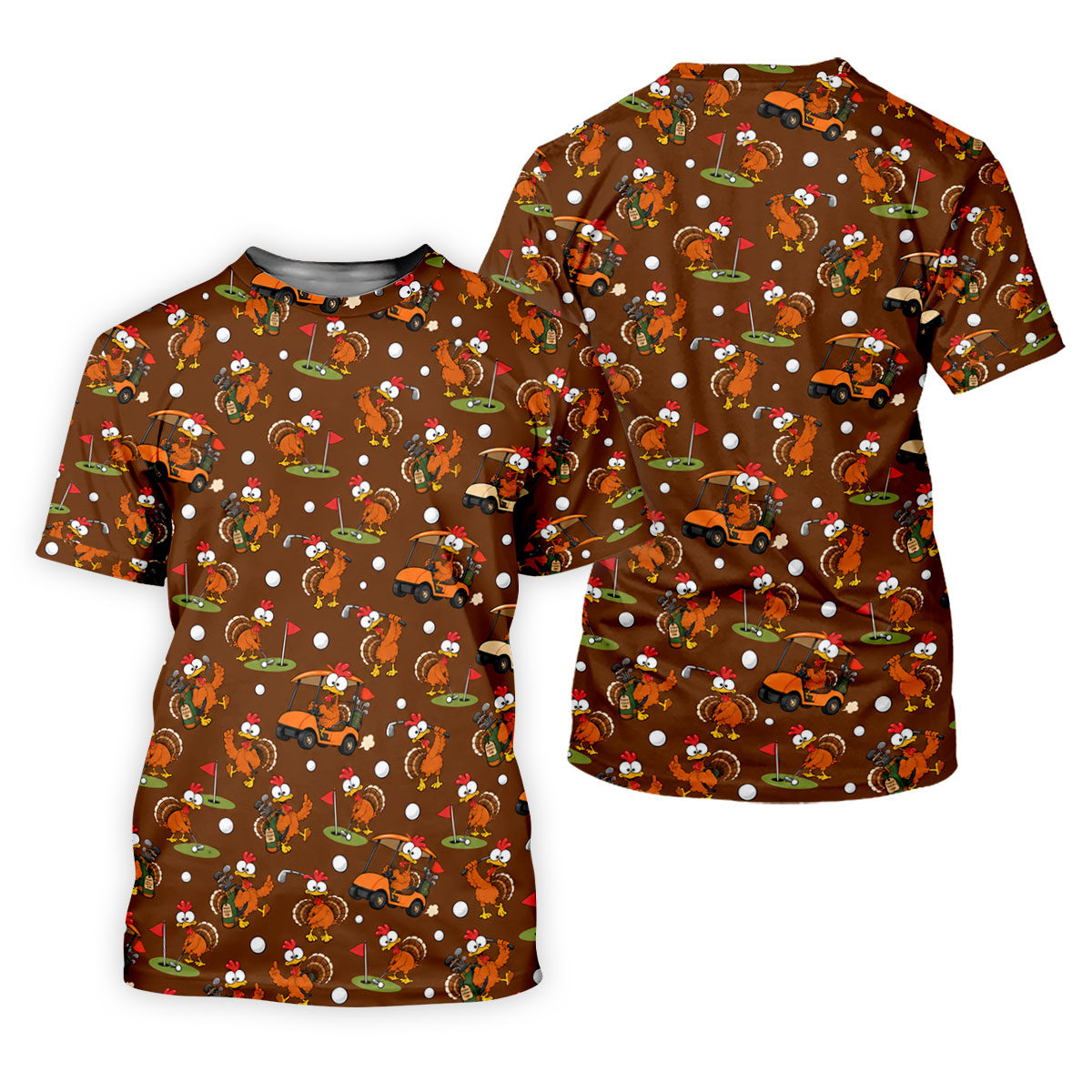 Thanksgiving Turkey Golf Cart Golf Polo Shirt, Mens Golf Polo, Funny Mens Golf Shirts