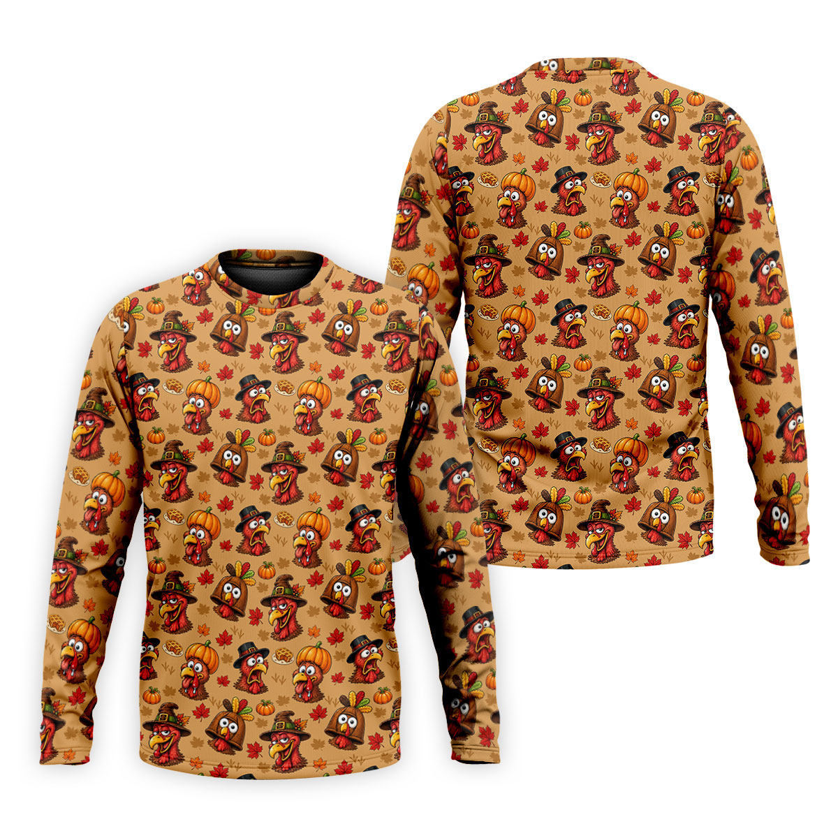 Funny Turkey Thanksgiving Pumpkin Golf Shirt, Mens Golf Polo, Mens Golf Shirts