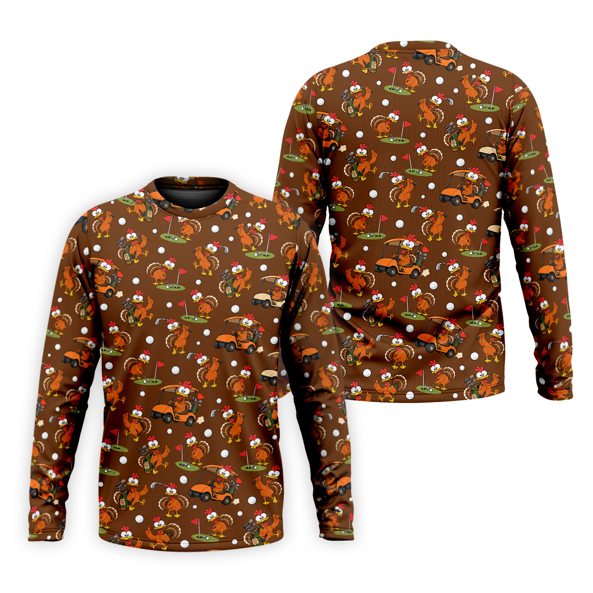 Thanksgiving Turkey Golf Cart Golf Polo Shirt, Mens Golf Polo, Funny Mens Golf Shirts