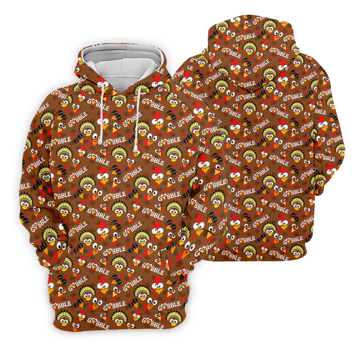 Thanksgiving Gobble Turkey Heads Golf Shirt, Womens Golf Tops, Womens Golf Apparel