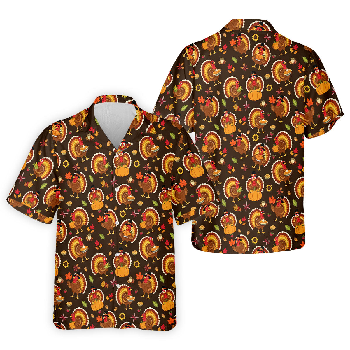 Thanksgiving Turkey Medallion Golf Shirt, Mens Golf Polo, Funny Mens Golf Shirts