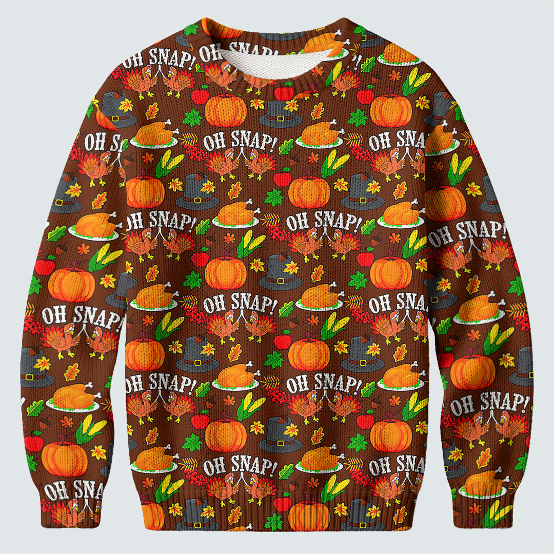 Ugly Christmas Sweater Thanksgiving Oh Snap, Ugly Sweater Party, Christmas Golf Gift