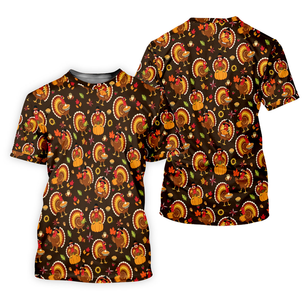 Thanksgiving Turkey Medallion Golf Shirt, Womens Golf Tops, Golf Shirts For Women